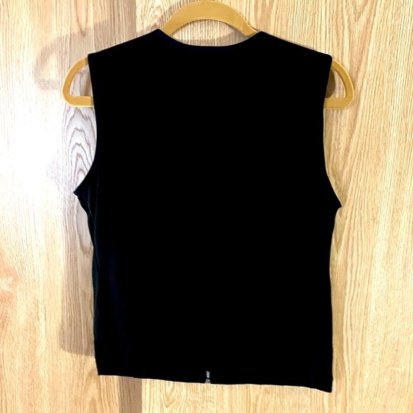 Surya Black/ White Suit Vest with Sequins Zippered Cropped - Picture 2 of 5